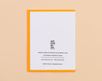 And Here We Are - Your Future is Bright Graduation Letterpress Greeting Card