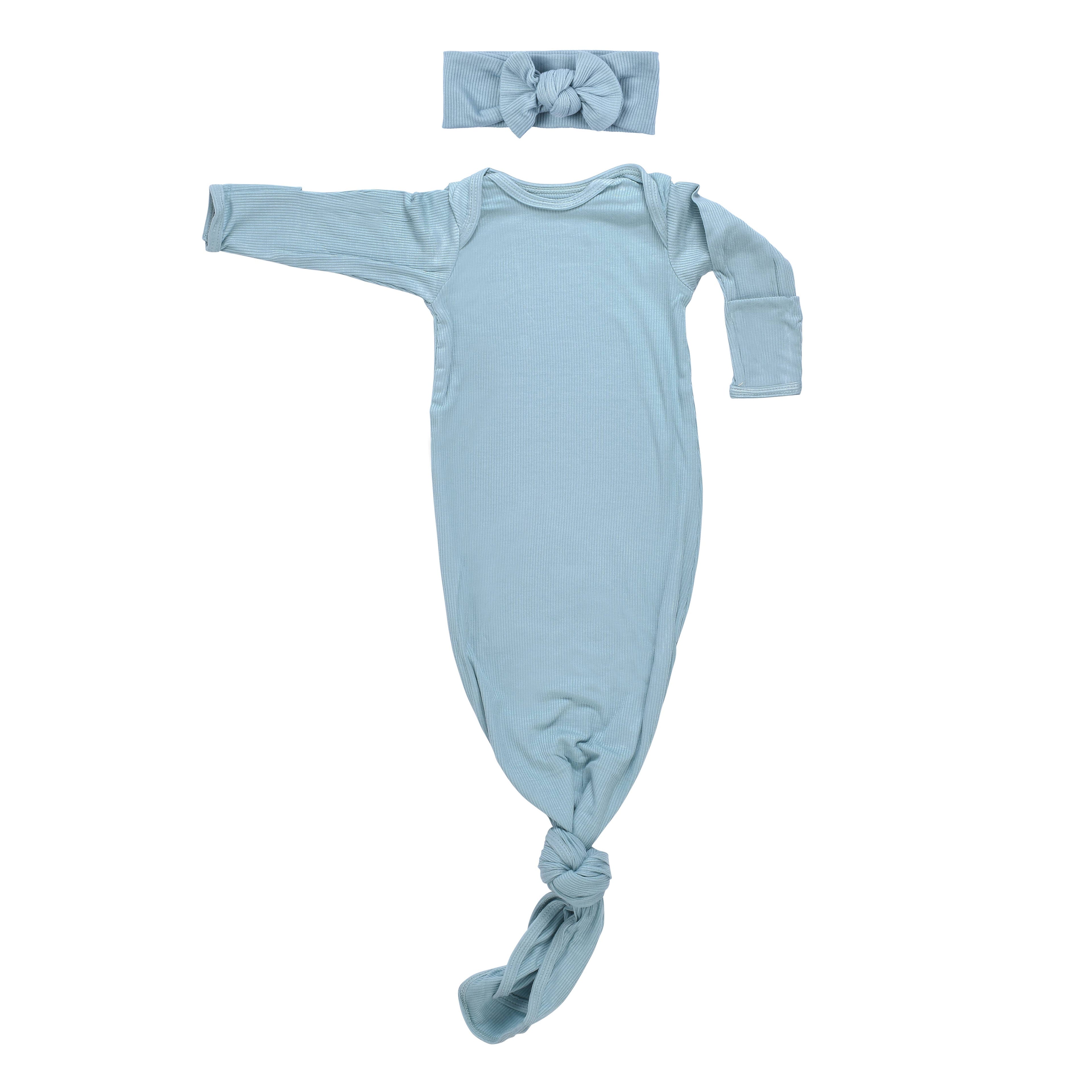 Three Little Tots - Blue Bird Knotted Gown