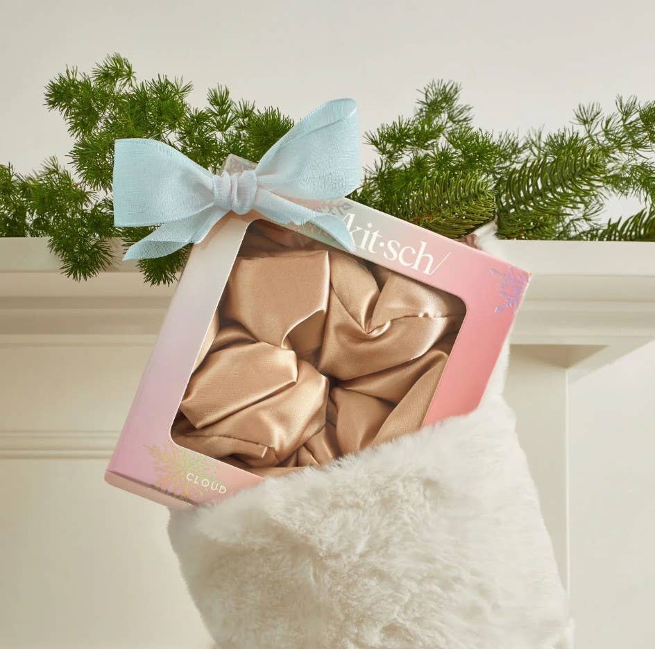 KITSCH - Holiday Cloud 9 Satin Pillow Scrunchie 1pc - Champagne