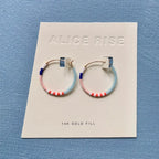 Alice Rise - Little single note beaded hoops, turquoise