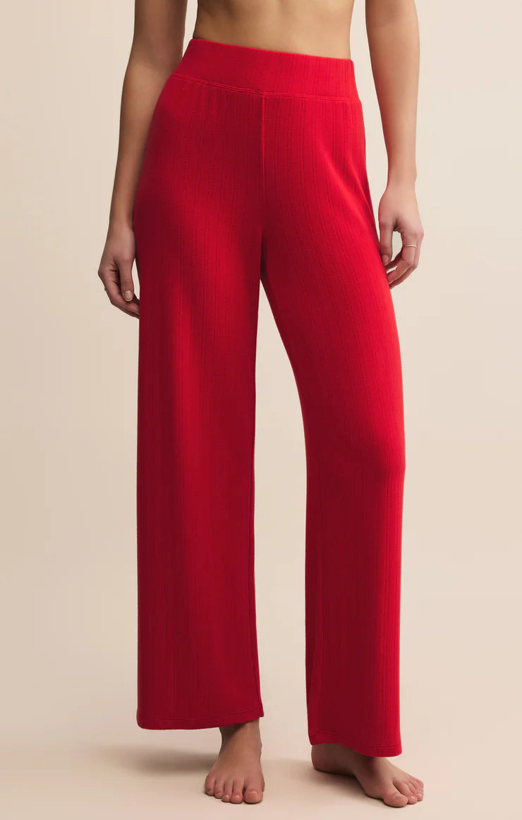 Z Supply Festive Red Luxe Pointelle Pant