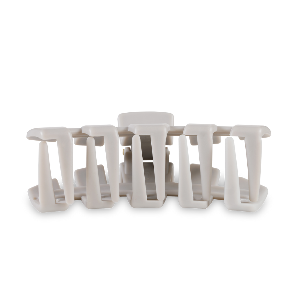 TELETIES - Classic Hair Clip | Large | Silver Flames