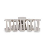 TELETIES - Classic Hair Clip | Large | Silver Flames