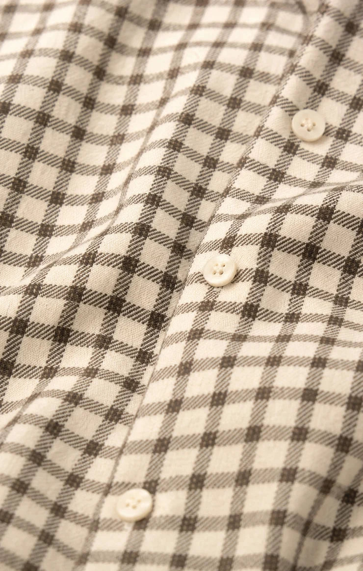 Z Supply River Plaid Button Up - Dark Chocolate