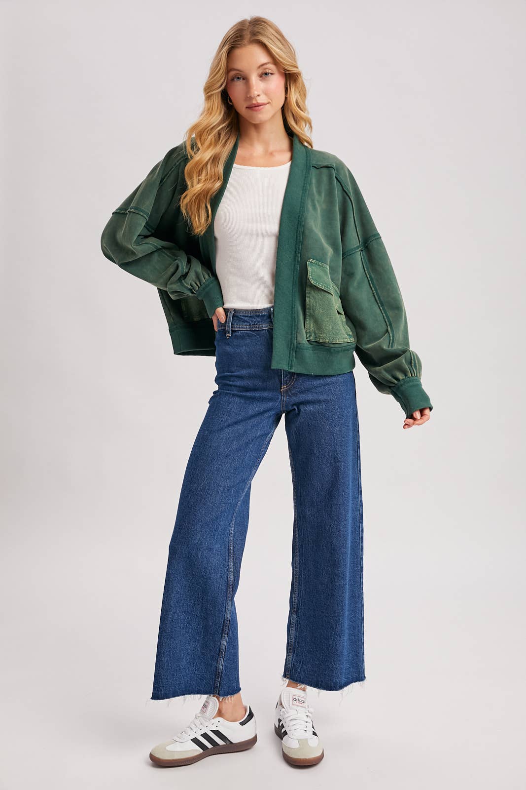 Luna Garment Washed Cardigan