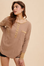 In Loom - GARMENT WASHED CONTRAST HENLEY