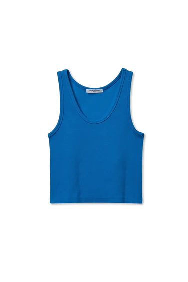 perfectwhitetee - blondie rib tank -  cobalt blue