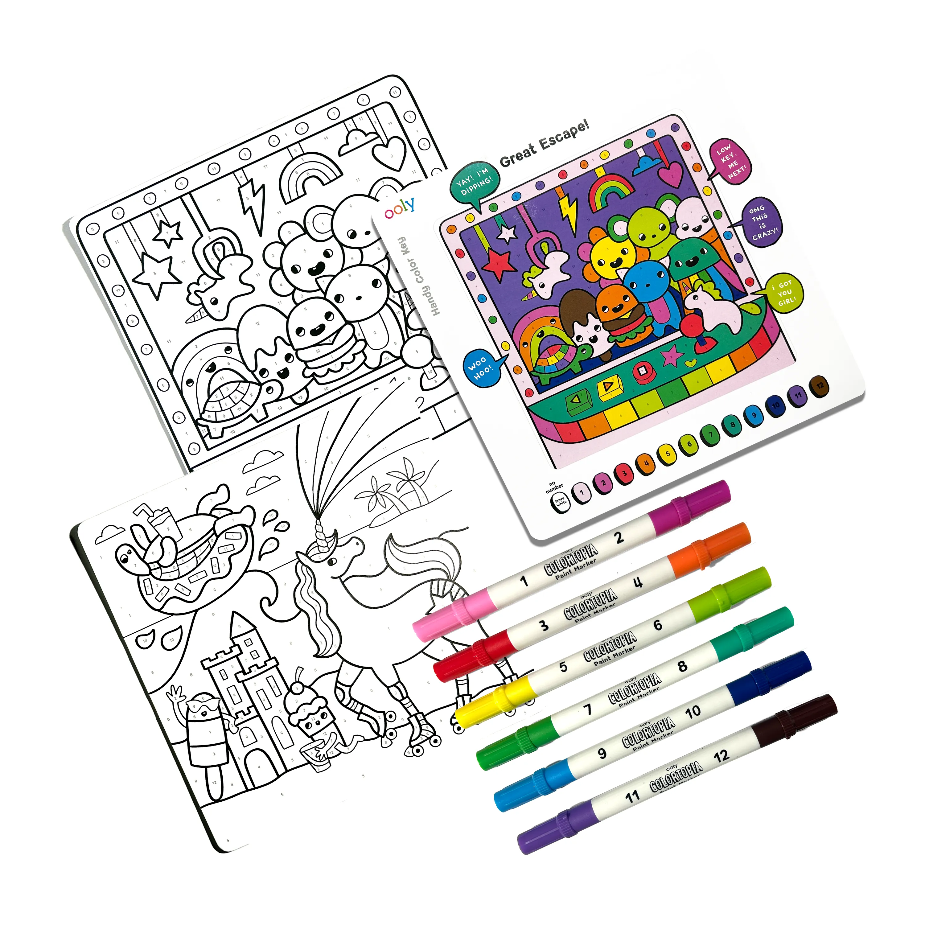 OOLY - Colortopia Paint Marker By Number Kit - Unicorn Funland