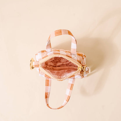 The Darling Effect - Itty Bitty Duffle Bag Charm-Maple Gingham