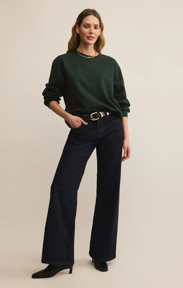Z Supply Classic Boyfriend Sweatshirt - Garland Green