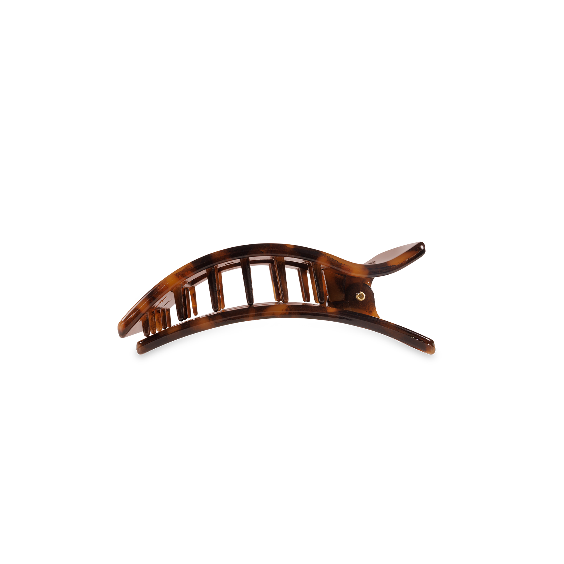 TELETIES - Flat Rectangle Hair Clip | Small | Tortoise