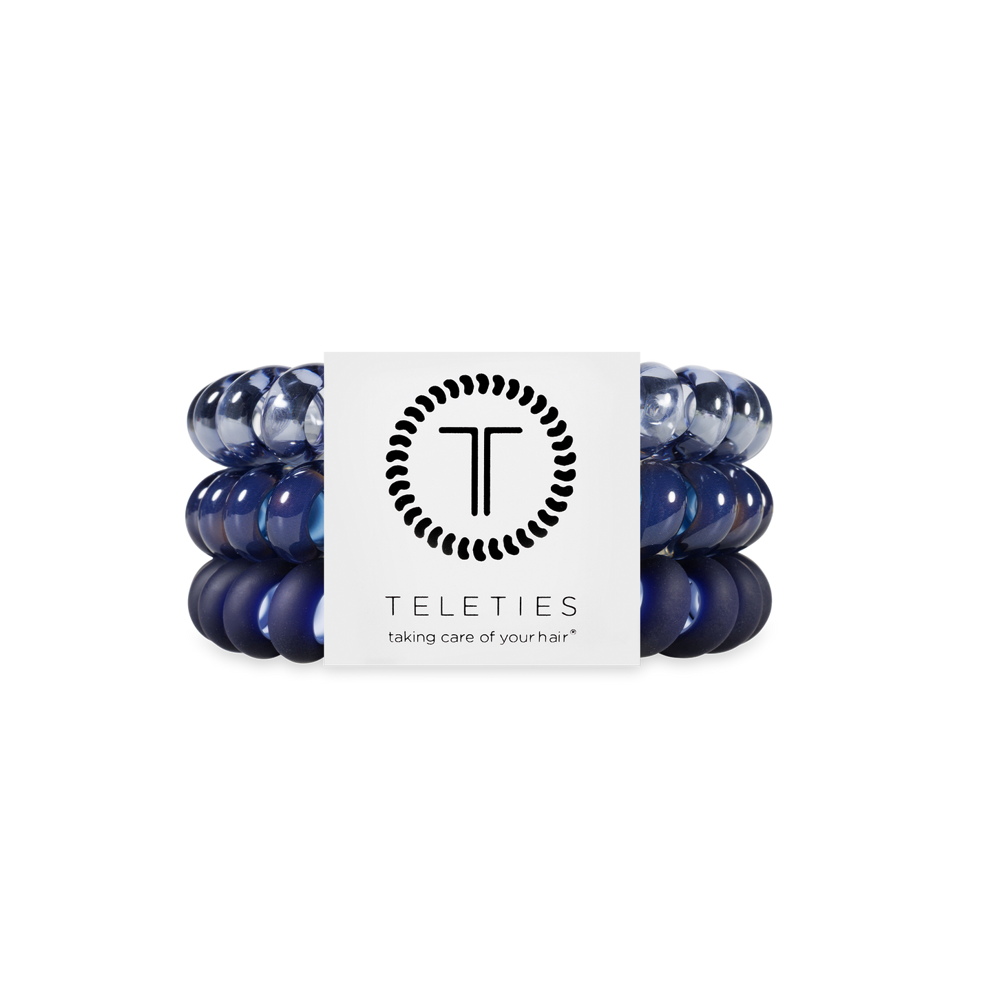 TELETIES - Spiral Hair Coils | Large | Nightfall Navy Hair Ties