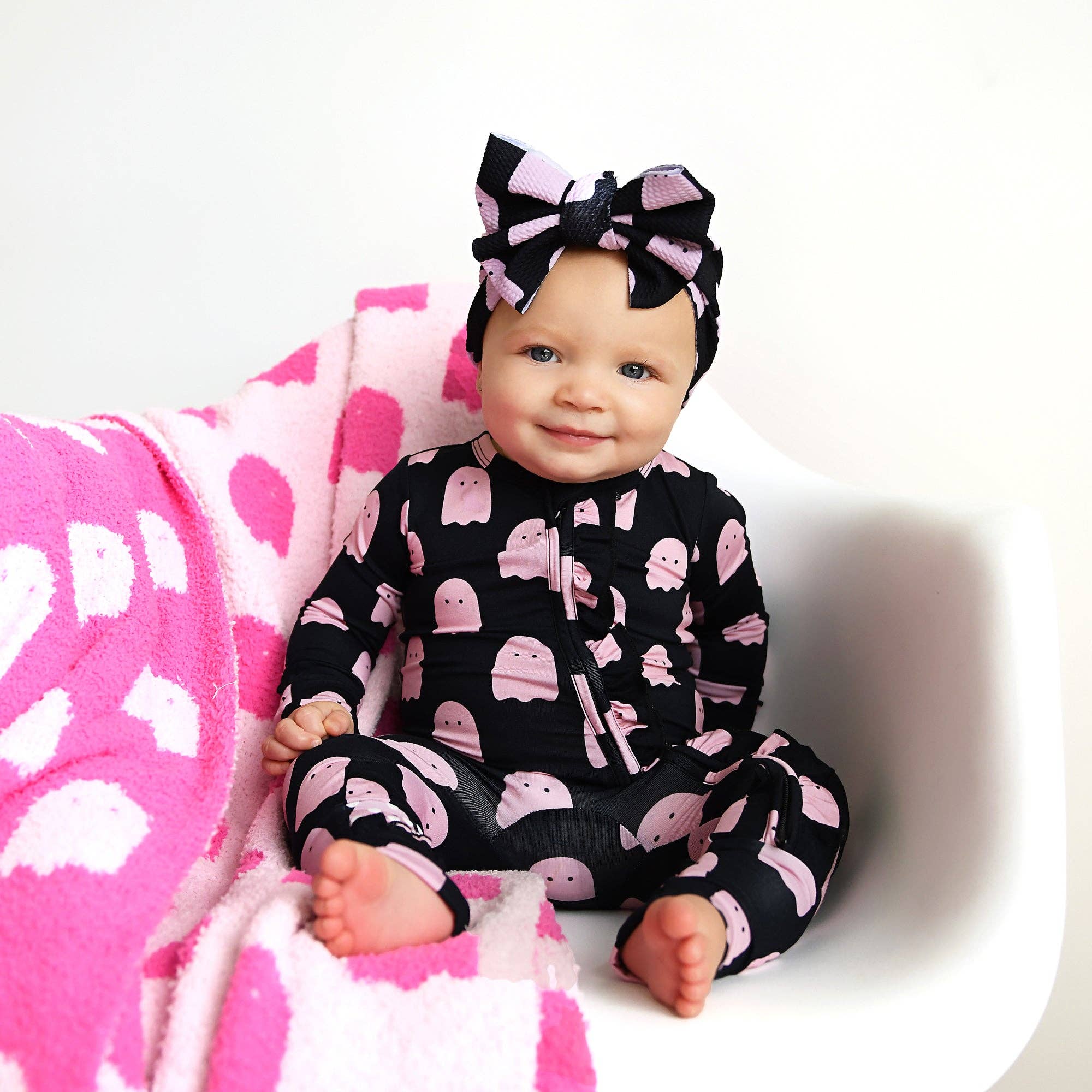 Gigi and Max - Shade Black RUFFLE ZIP Bamboo Sleepies Little Halloween
