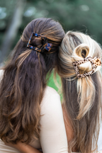 TELETIES - Square Flat Hair Clip | Medium | Tortoise