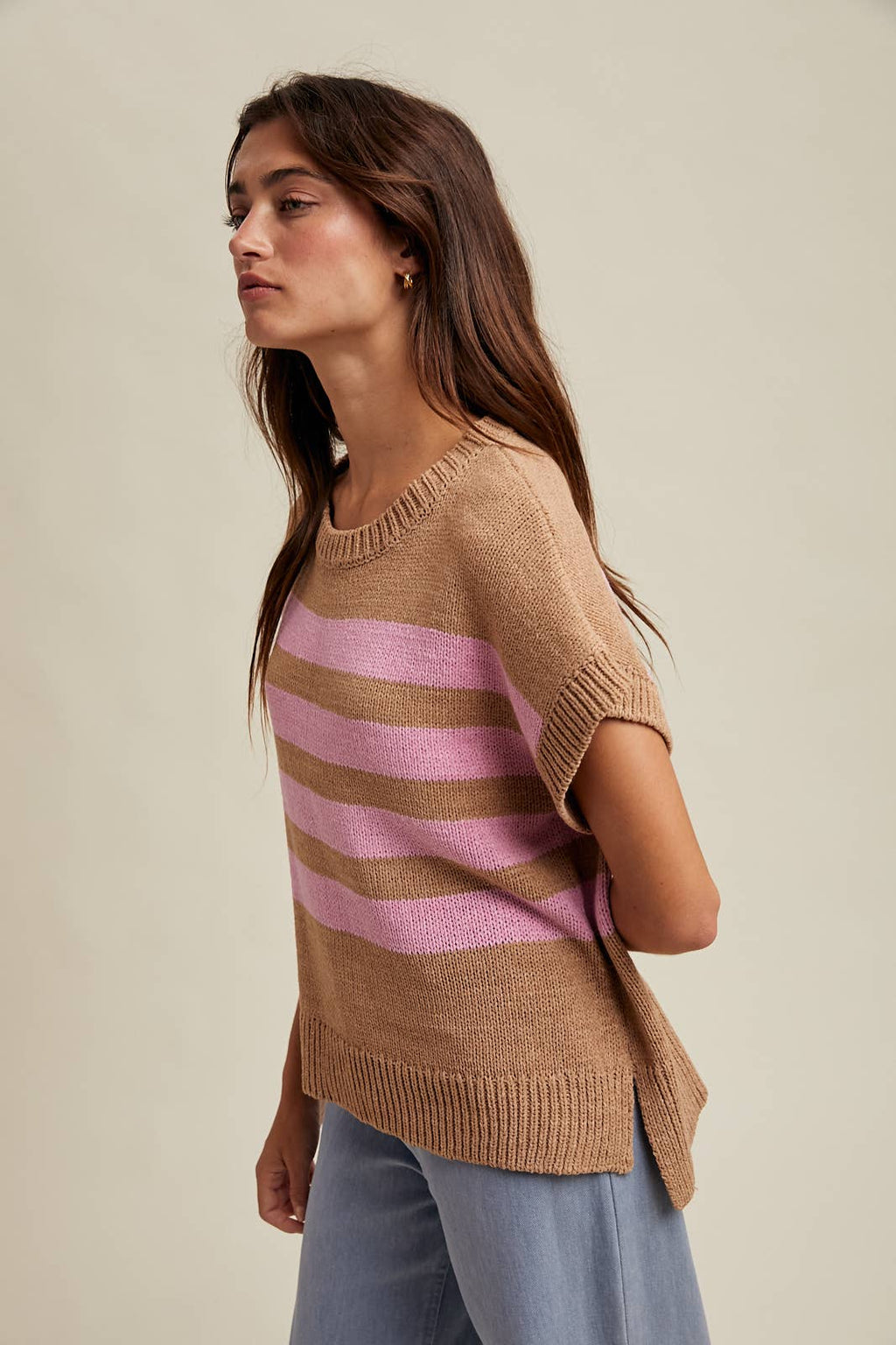 Wishlist Apparel - STRIPED DROP SHOULDER SWEATER TOP