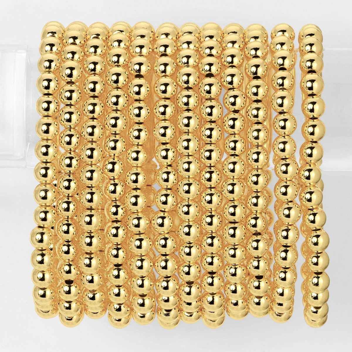 Splendid Iris - Classic Beaded Stretch Bracelets: Gold / 4mm