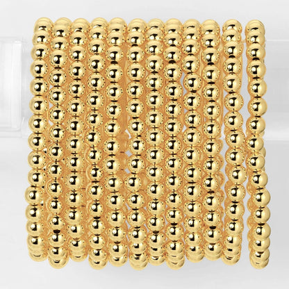 Splendid Iris - Classic Beaded Stretch Bracelets: Gold / 4mm