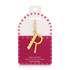 Lucky Feather - Enamel Bag Charm / Keychain - Letter - R