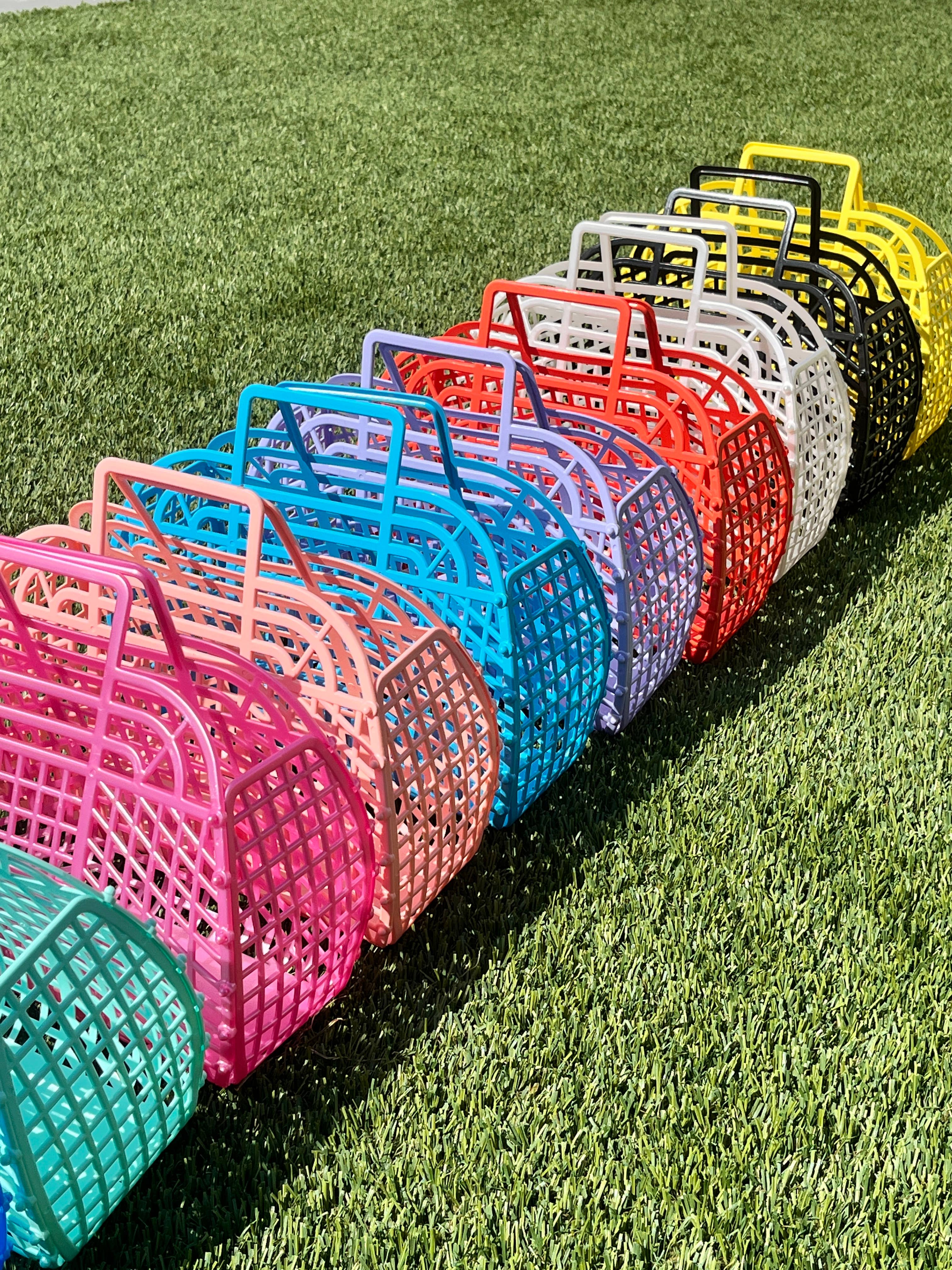 JustforZo boutique, Inc. - Medium Retro Jelly Baskets, Bags - 𝙈𝙖𝙙𝙚 𝙞𝙣 𝙐𝙎𝘼!