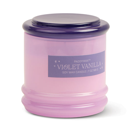 Paddywax Stacked Glass 7oz Candle - Purple & Lavender - Violet Vanilla