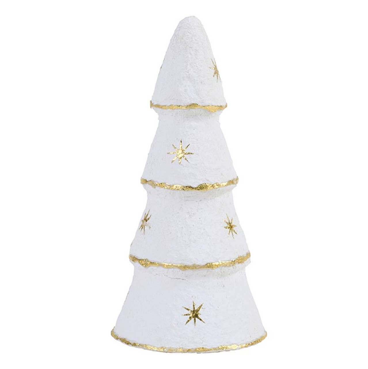 Santa Barbara Design Studio by Creative Brands - Paper-Mache Tree - White Gold Stars - Set of 3