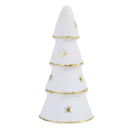 Santa Barbara Design Studio by Creative Brands - Paper-Mache Tree - White Gold Stars - Set of 3