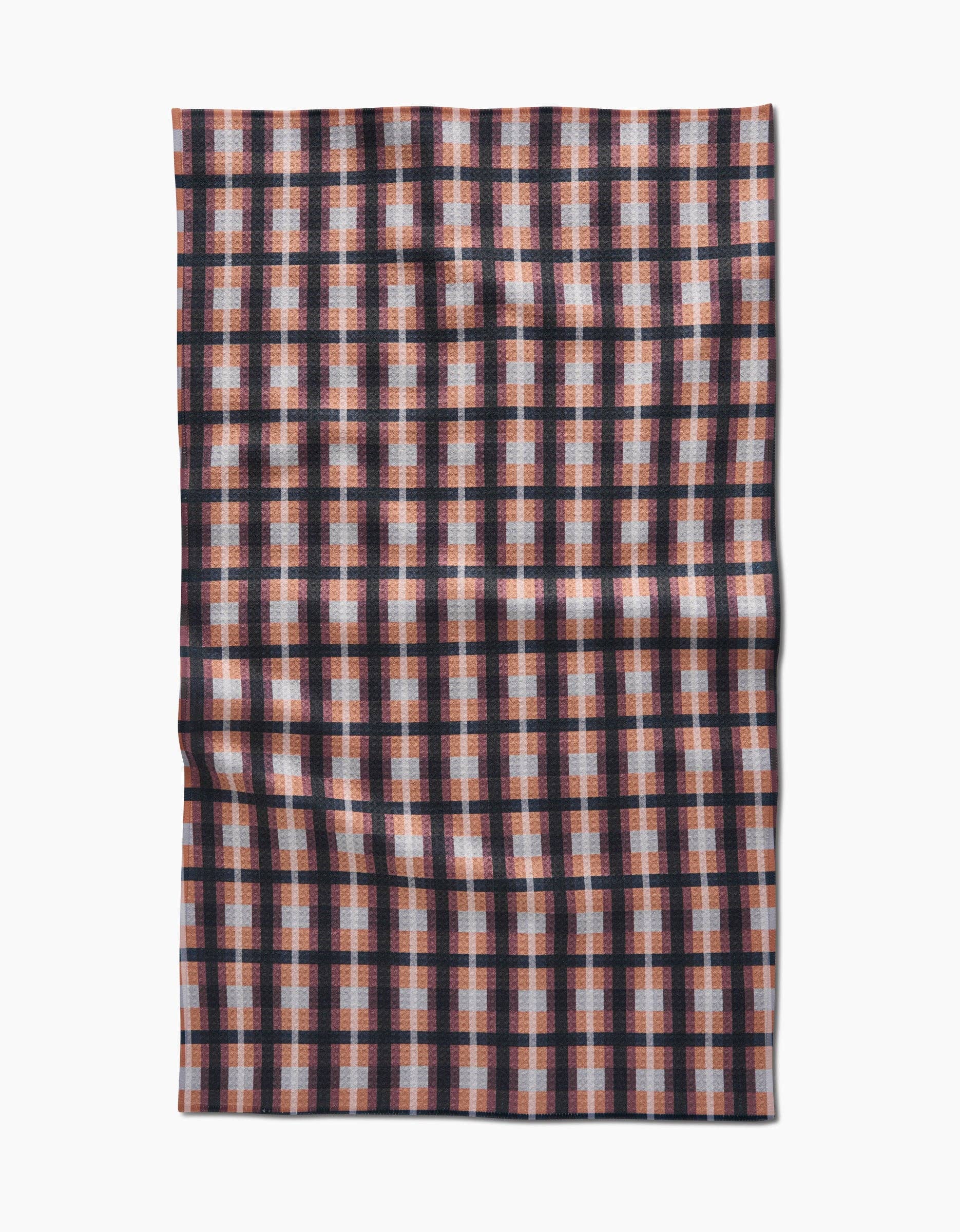 Geometry - Crossbarred Orange Tea Towel