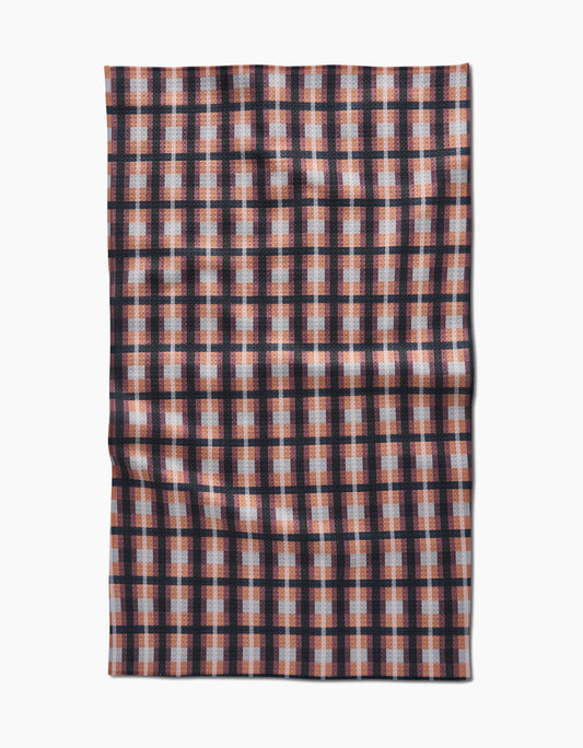 Geometry - Crossbarred Orange Tea Towel