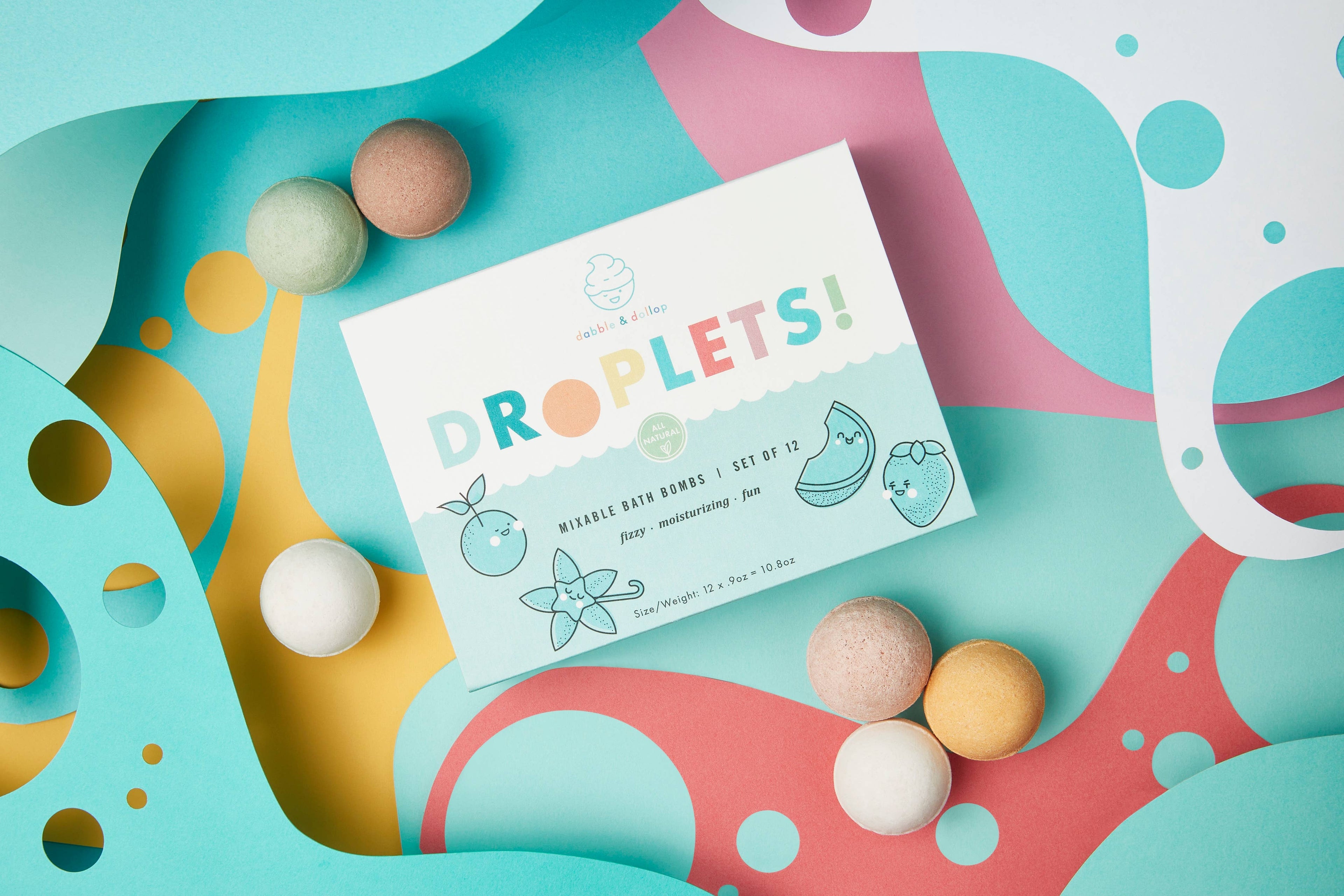 Dabble & Dollop - All-Natural Mini Bath Bombs - Original Fruit Scents