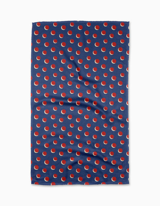 Geometry - Four In A Row Dot Blue Tea Towel
