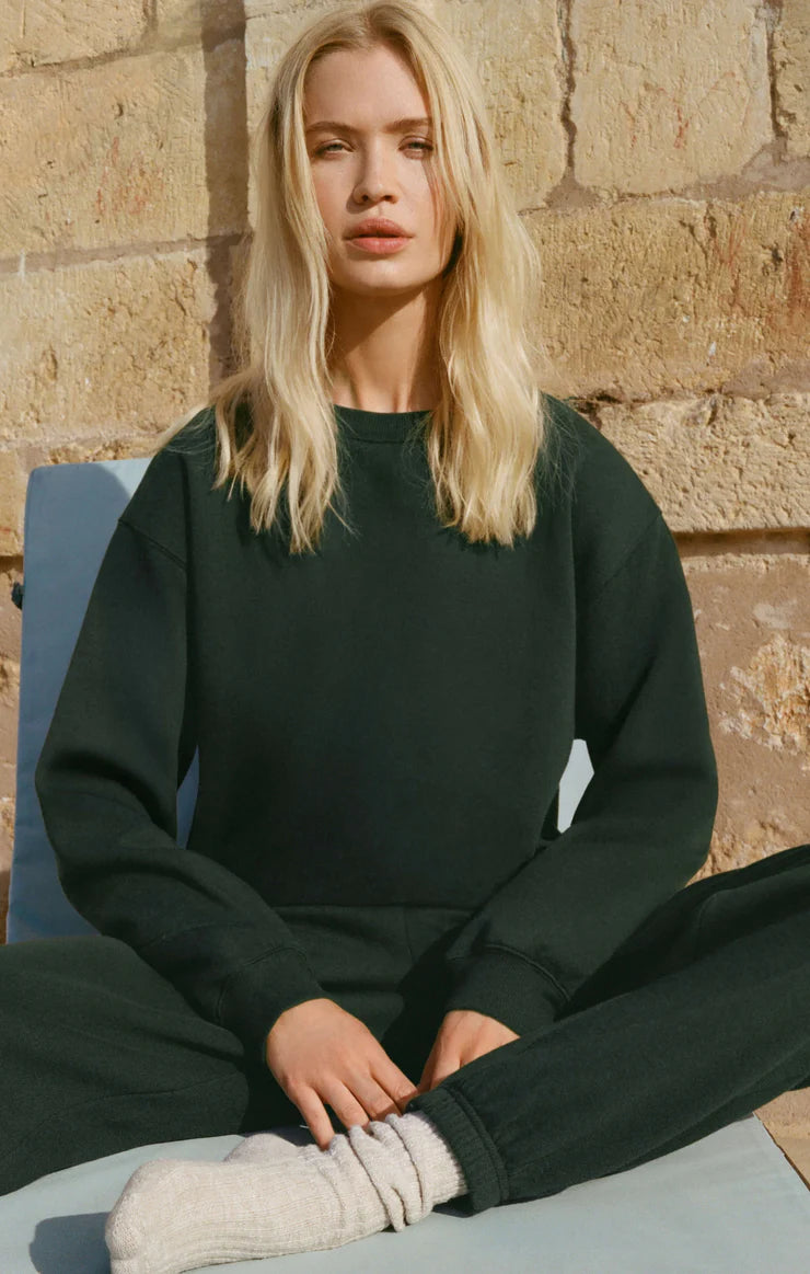 Z Supply Classic Boyfriend Sweatshirt - Garland Green
