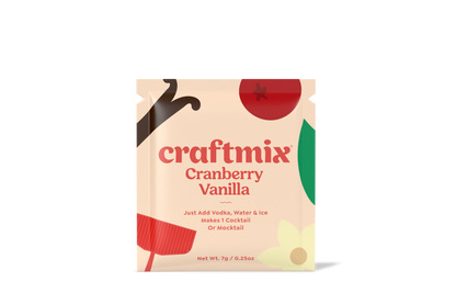 Craftmix - Cranberry Vanilla Cocktail / Mocktail Mixer - Single Packets