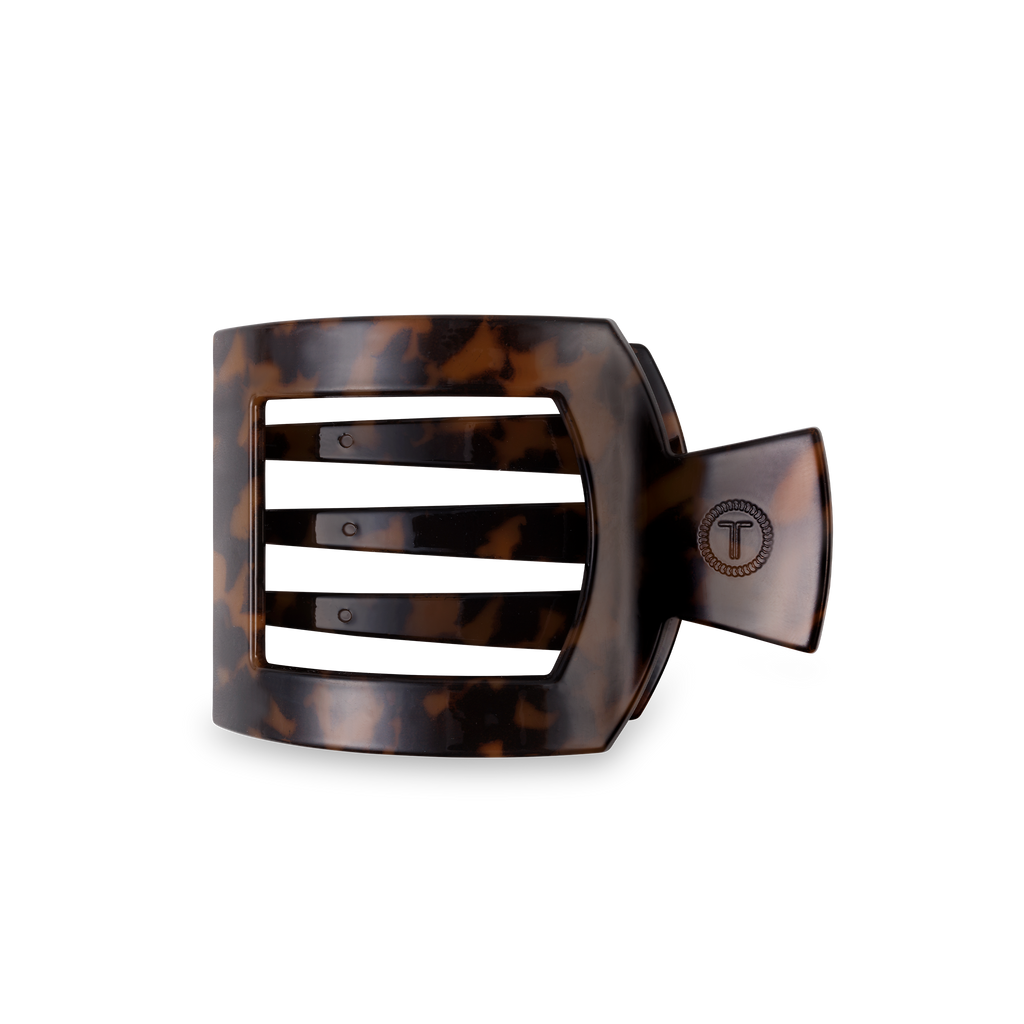 TELETIES - Square Flat Hair Clip | Medium | Tortoise