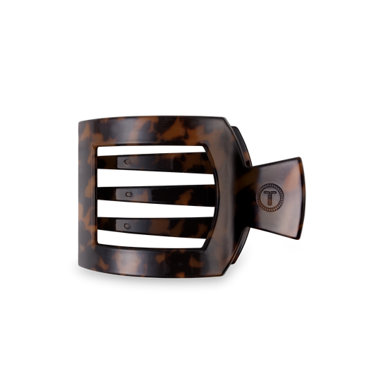 TELETIES - Square Flat Hair Clip | Medium | Tortoise
