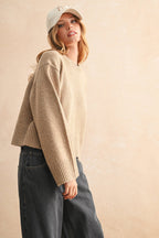 MIOU MUSE - OATMEAL SPRINKLE SWEATER TOP