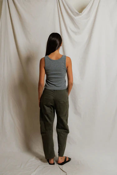 perfectwhitetee blondie rib tank - dark heather grey