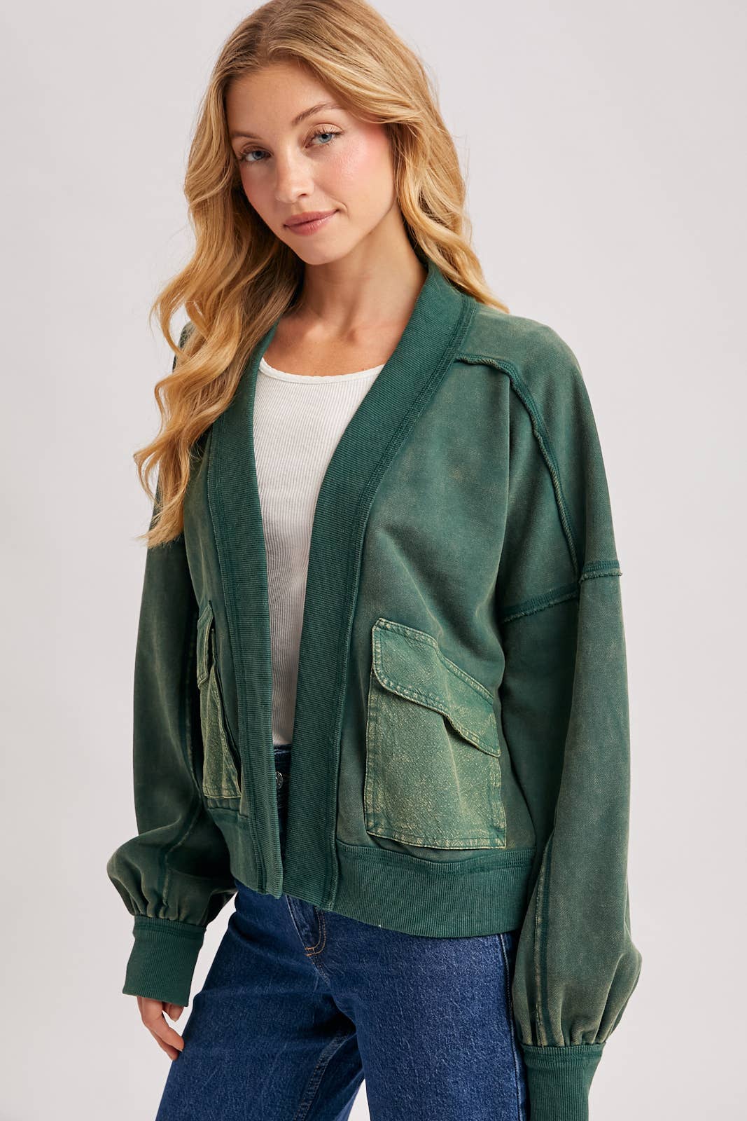 Luna Garment Washed Cardigan