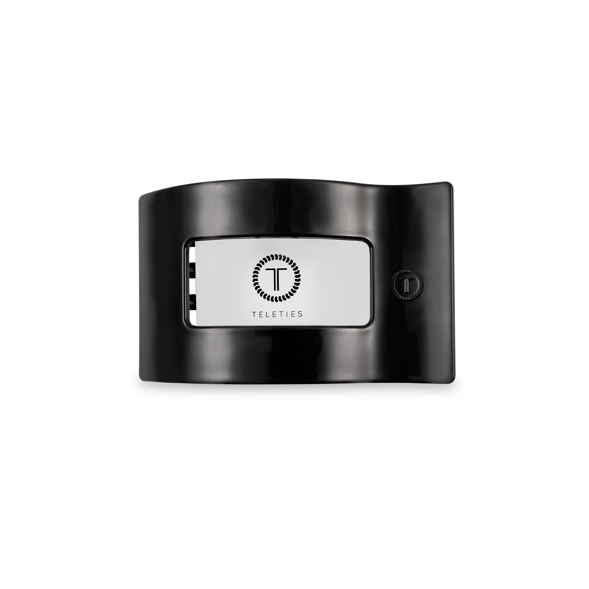 TELETIES - Flat Rectangle Hair Clip | Small | Jet Black
