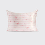 KITSCH - Holiday Satin Pillowcase in Striped Bows