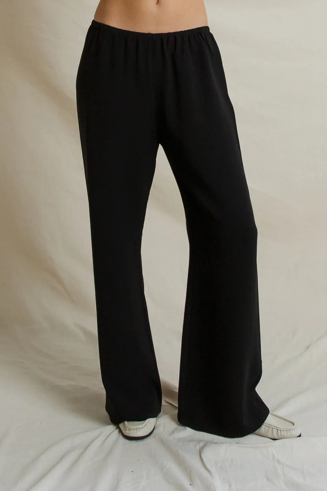 perfectwhitetee - georgia crepe easy pants - true black