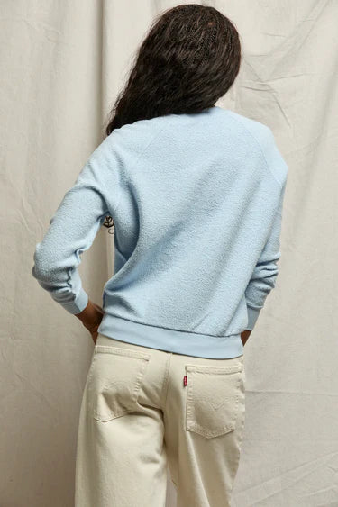 perfectwhitetee -  ziggy inside-out shrunken crewneck sweatshirt - powder blue