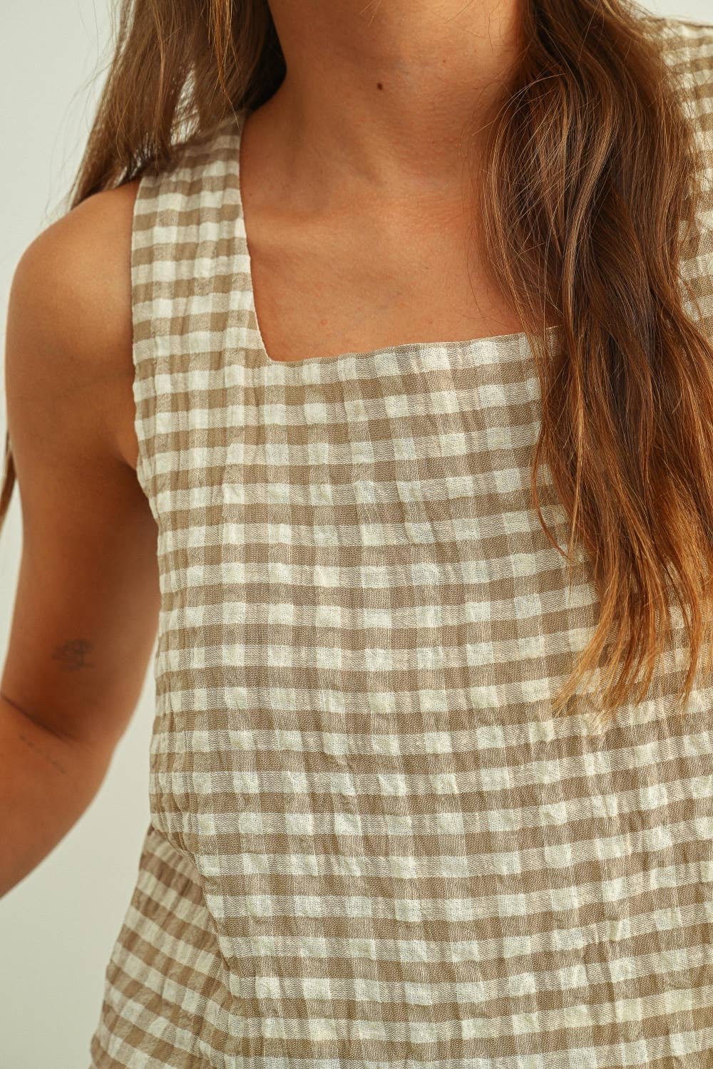 Jillian Gingham Sleeveless Top
