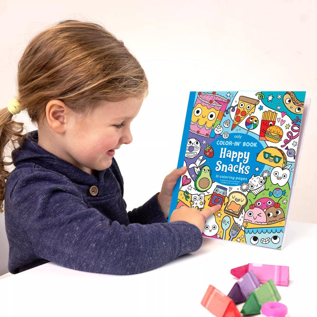 OOLY - 118-306 - Color-in' Book: Happy Snacks (8" x 10")