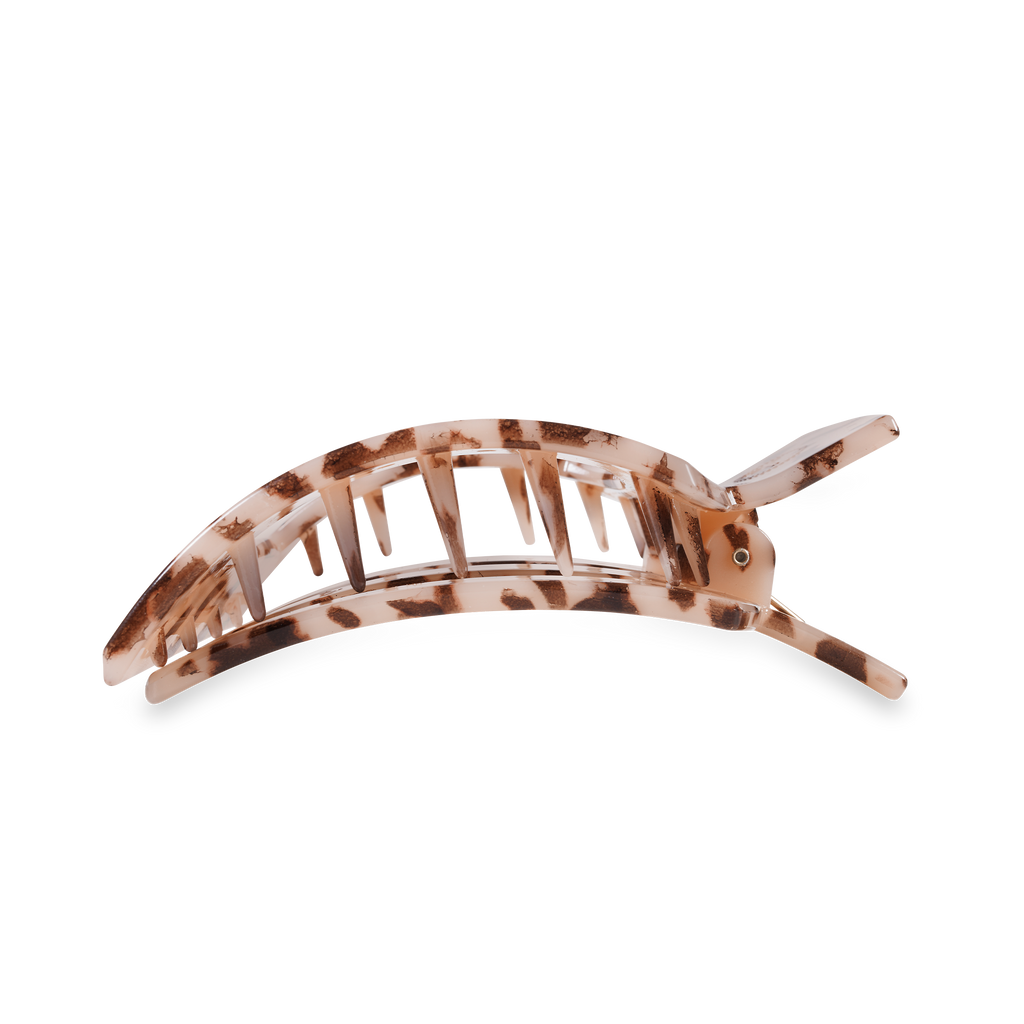 TELETIES - Square Flat Clip | Large | Blonde Tortoise