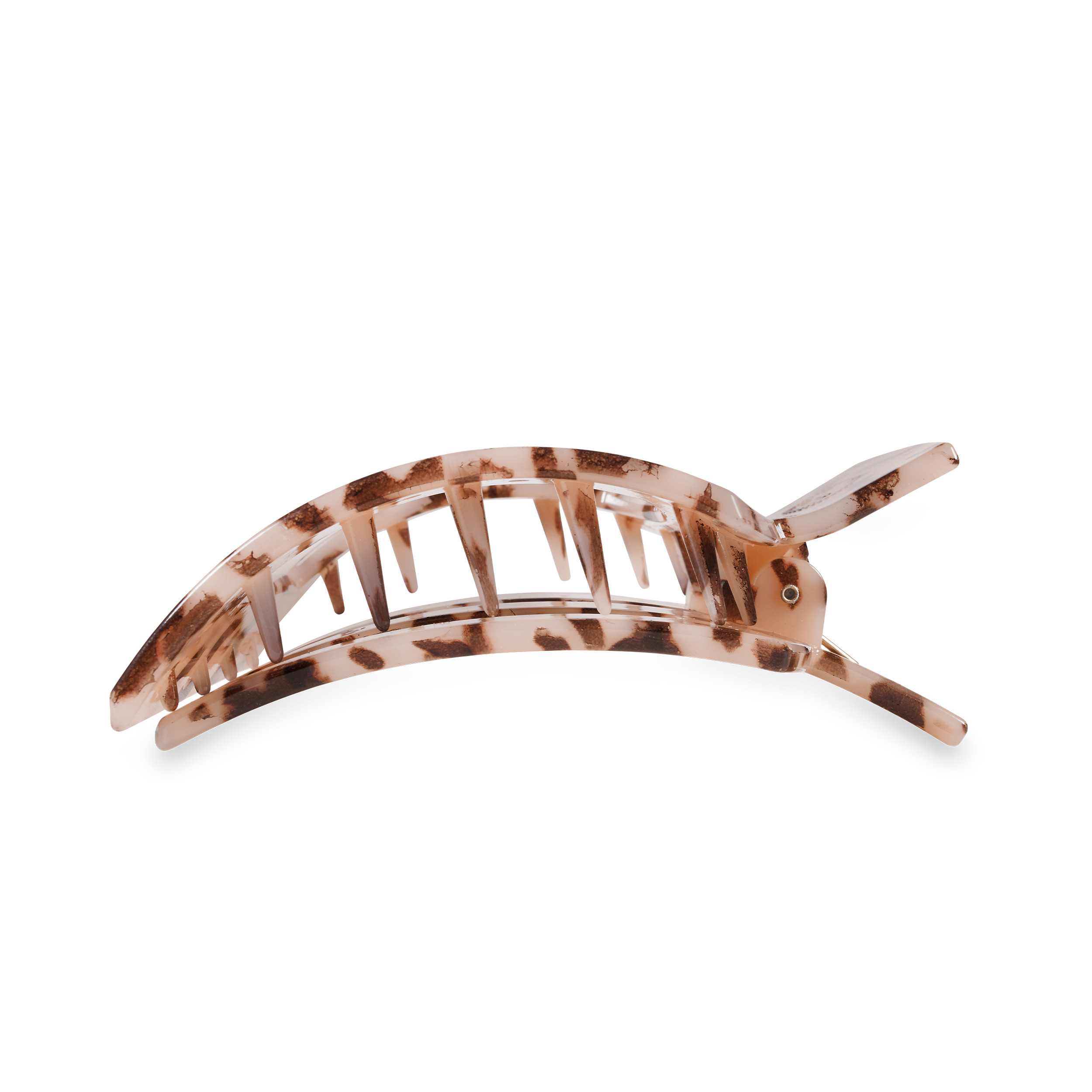 TELETIES - Square Flat Clip | Large | Blonde Tortoise