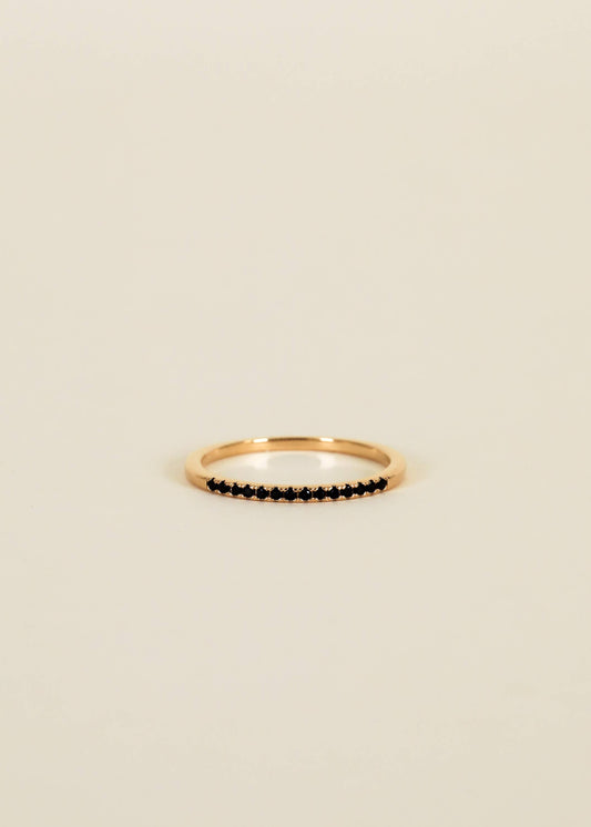 JaxKelly - Gold Rings - Half Pave - Black CZ