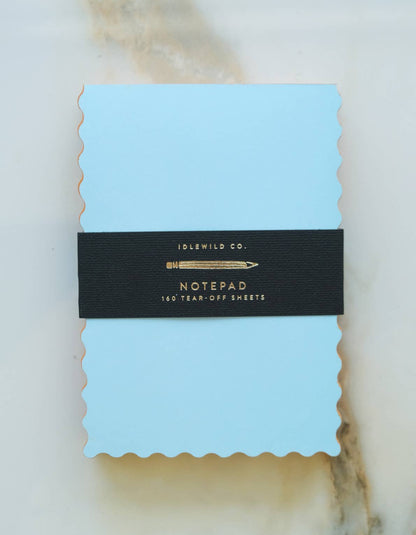 Idlewild Co. - Mini Wave Shaped Notepad | Sky + Tangerine Edge