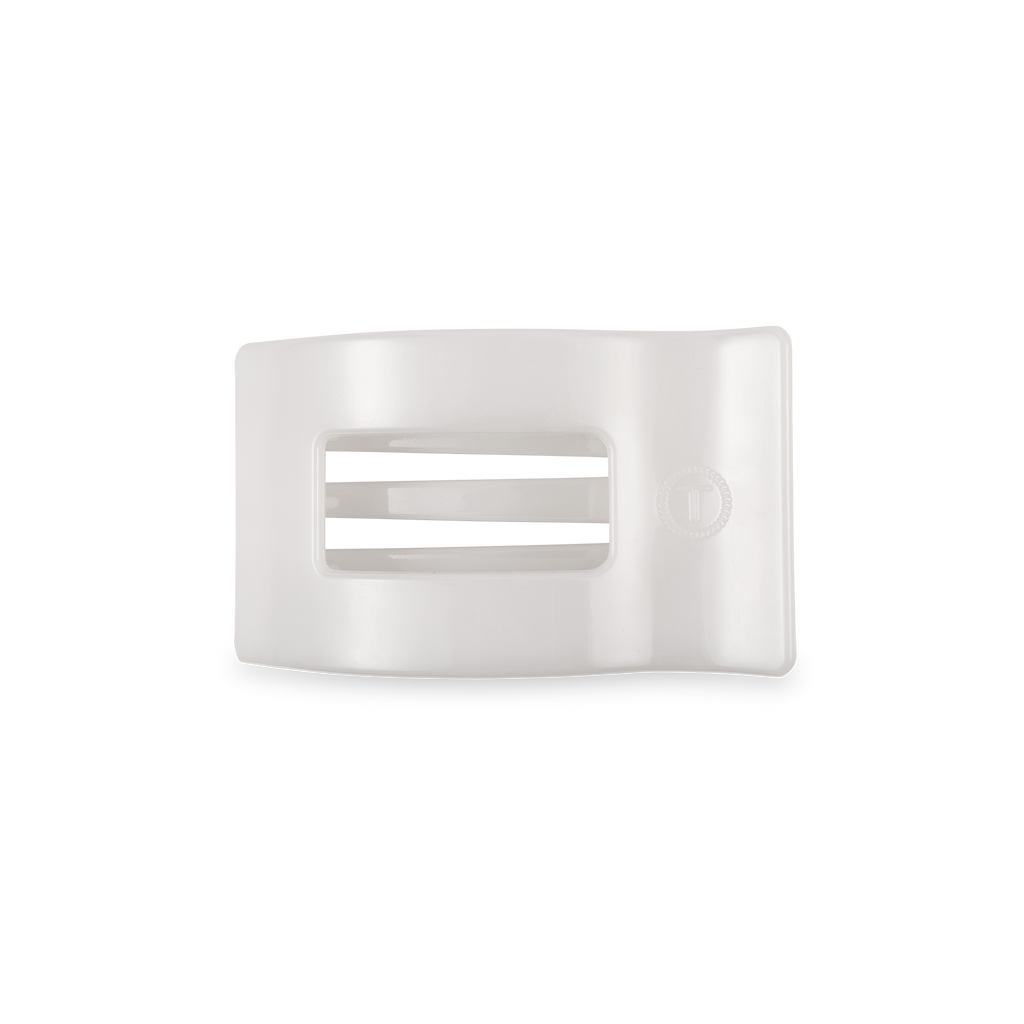 TELETIES - Flat Rectangle Hair Clip | Small | Coconut White