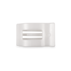 TELETIES - Flat Rectangle Hair Clip | Small | Coconut White