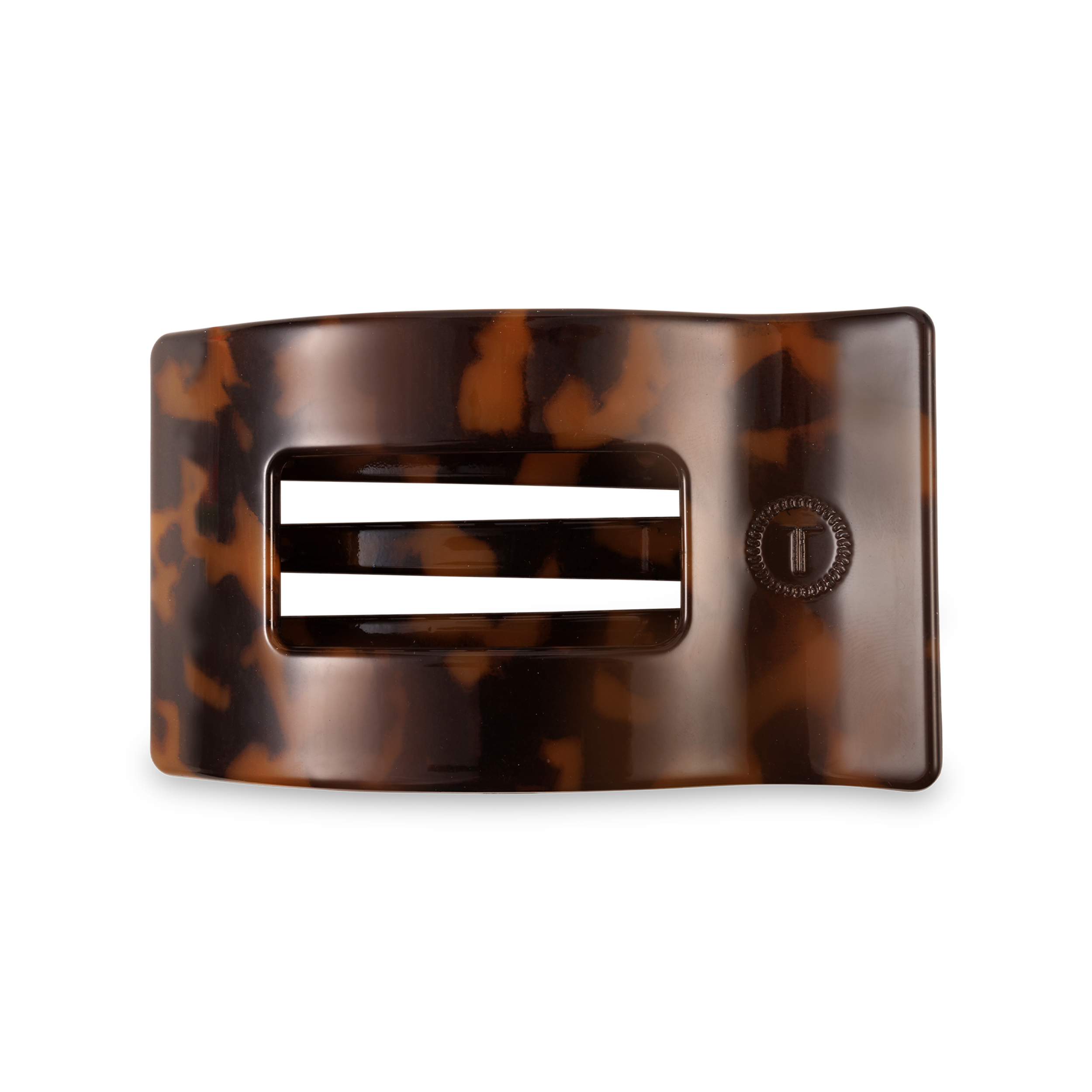 TELETIES - Flat Rectangle Hair Clip | Medium | Tortoise